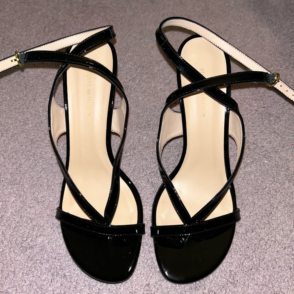 Black Stuart Weitzman Strappy Stilettos